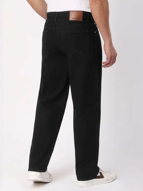 Black Over Dyed Baggy Fit Jeans