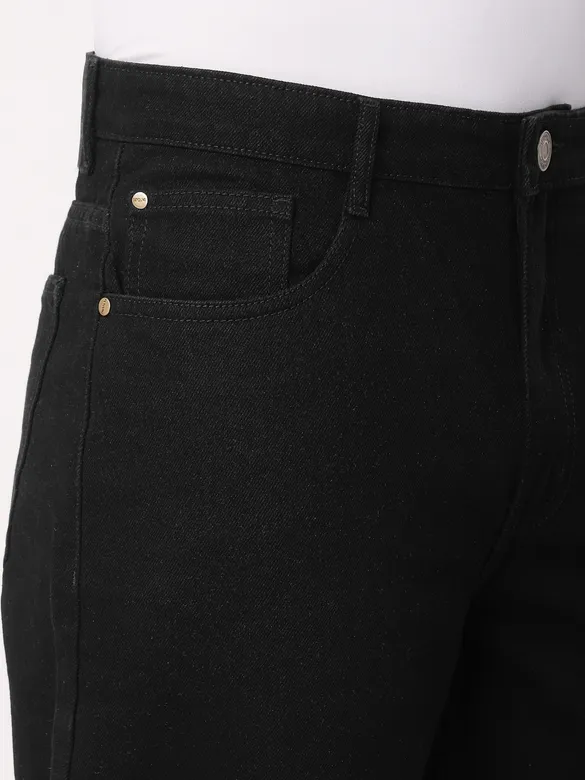 Black Over Dyed Baggy Fit Jeans
