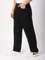 Black Over Dyed Baggy Fit Jeans
