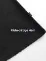 Black Peace Printed Ribbed Edge Oversized T-Shirt