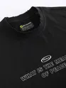 Black Peace Printed Ribbed Edge Oversized T-Shirt