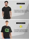 Black Puff Printed Oversized T-shirt For Men