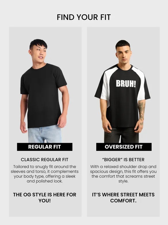 Black Raglan Sleeves Oversized T-Shirt