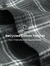 Black Recycled Check Flannel Shirt