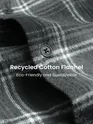 Black Recycled Check Flannel Shirt