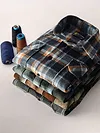 Black Recycled Check Flannel Shirt