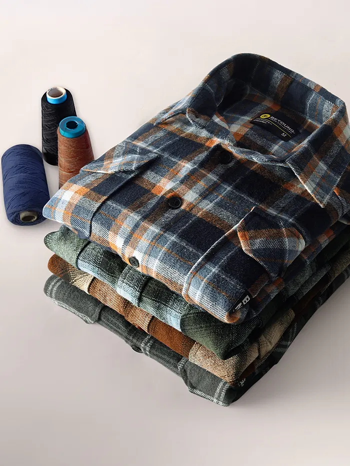 Black Recycled Check Flannel Shirt