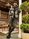 Black Recycled Check Flannel Shirt