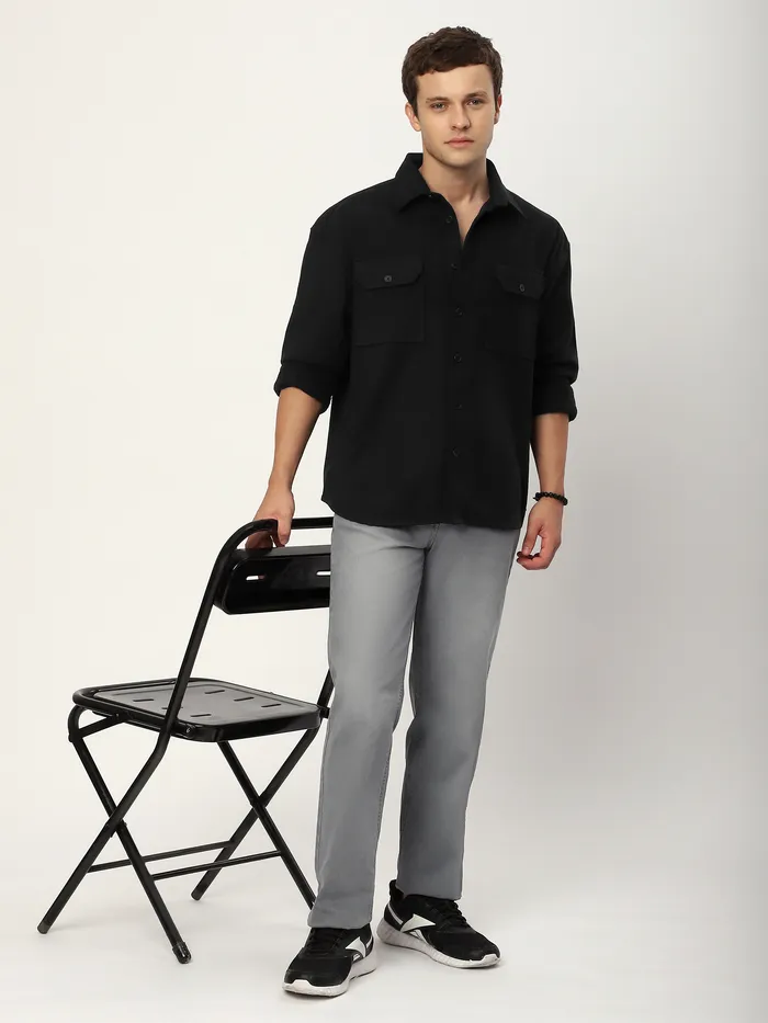 Black Recycled Flannel Shirt