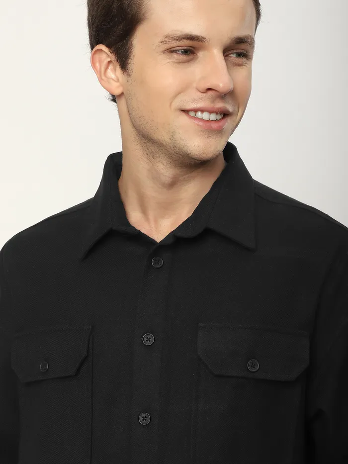 Black Recycled Flannel Shirt