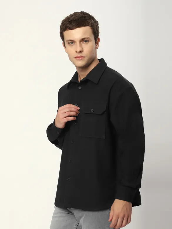 Black Recycled Flannel Shirt