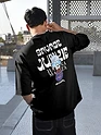 Black Savage Junkie Embroidered Patch Oversized T-Shirt