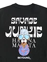 Black Savage Junkie Embroidered Patch Oversized T-Shirt