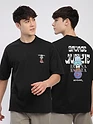Black Savage Junkie Embroidered Patch Oversized T-Shirt