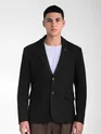 Black Solid Single Breasted Blazer