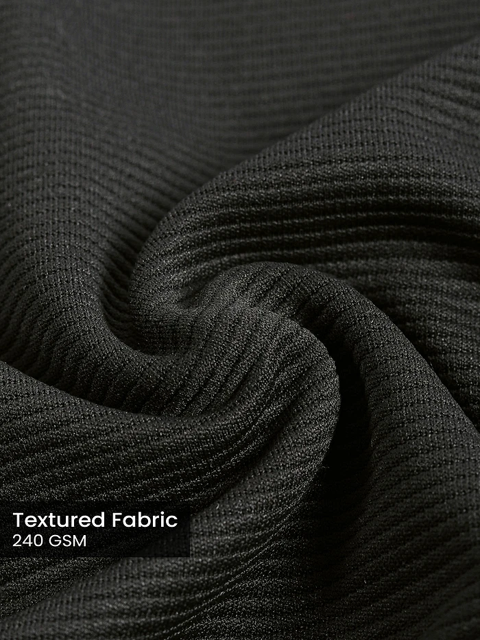 Black Sporty Color Block V-Neck Polo T-Shirt