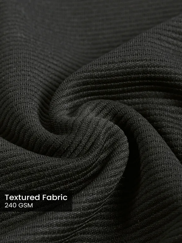 Black Sporty Color Block V-Neck Polo T-Shirt