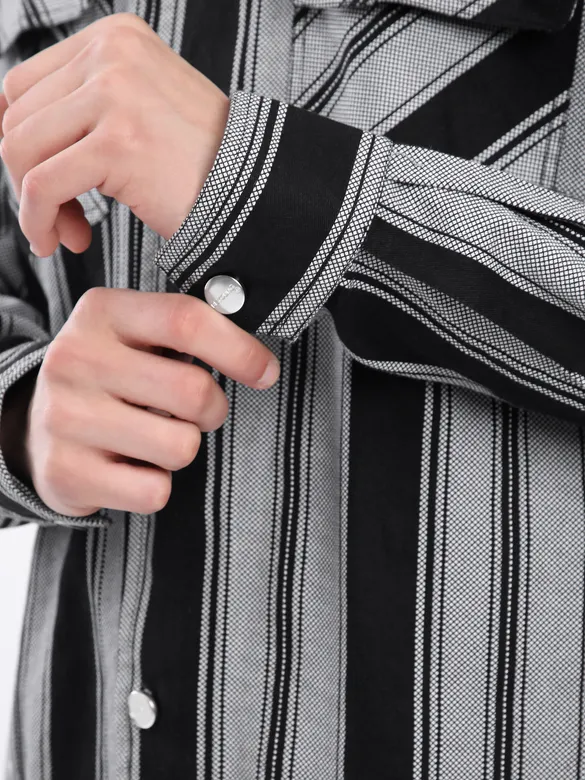 Black Striped Shacket