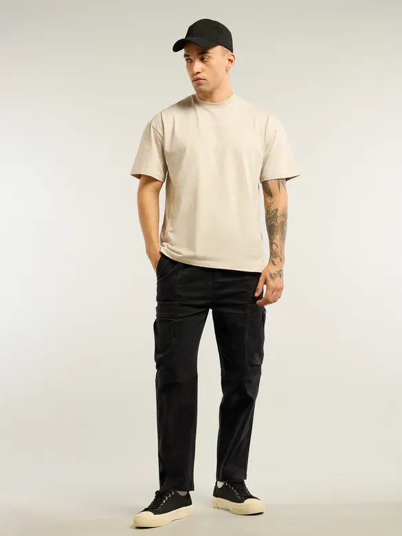 Black Tapered Baggy Cargo Pants
