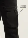 Black Tapered Baggy Cargo Pants