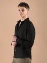 Black Textured Check Shirt