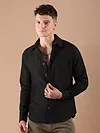 Black Textured Check Shirt