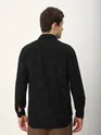 Black Tribal Textured Corduroy Shirt