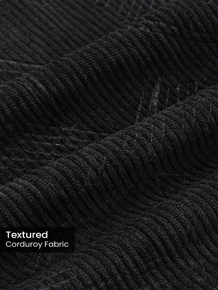 Black Tribal Textured Corduroy Shirt