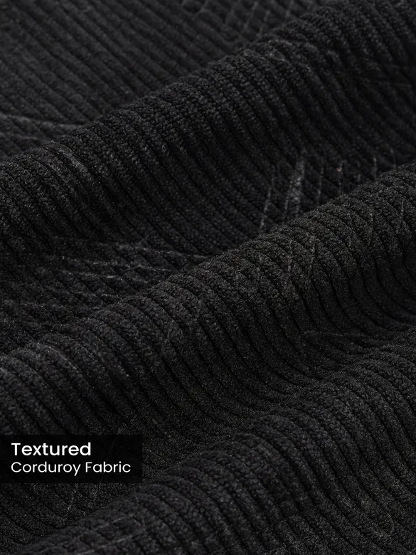 Black Tribal Textured Corduroy Shirt