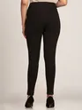 Black Triple Buttoned Skin Fit Flexible Women Jeggings