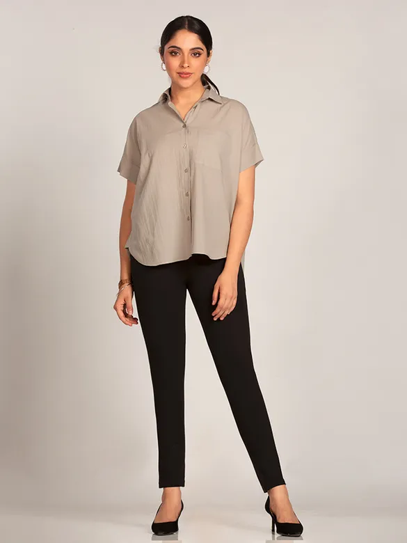 Black Triple Buttoned Skin Fit Flexible Women Jeggings