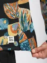 Black Tropical Print Hoodie Shacket