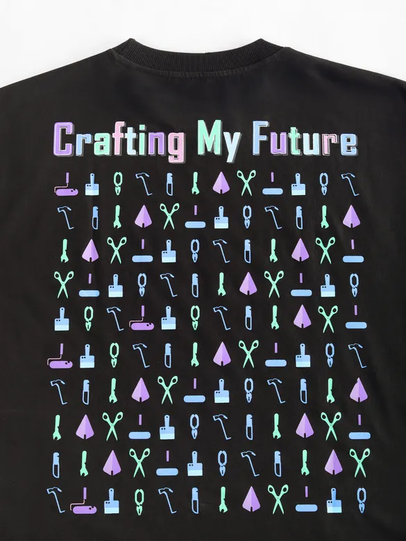 Black Typography Printed Oversized T-Shirt