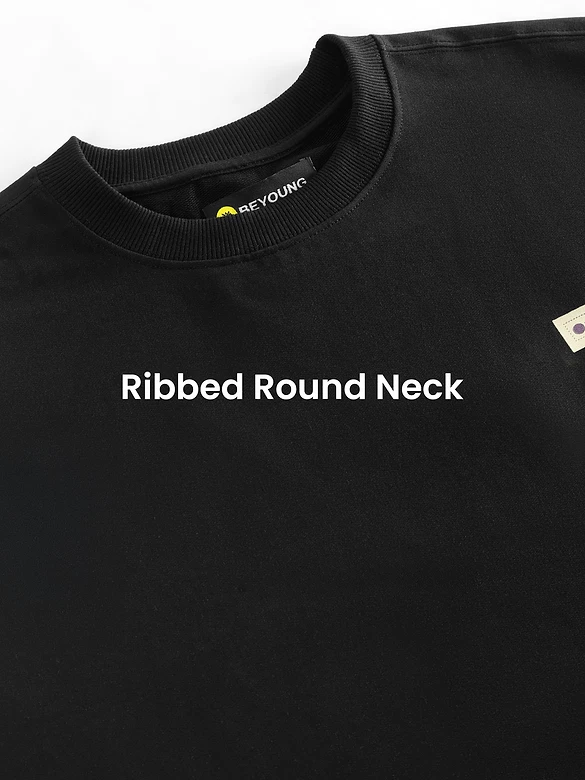 Black Z Embroidered Patch Oversized T-Shirt