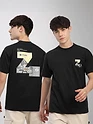 Black Z Embroidered Patch Oversized T-Shirt