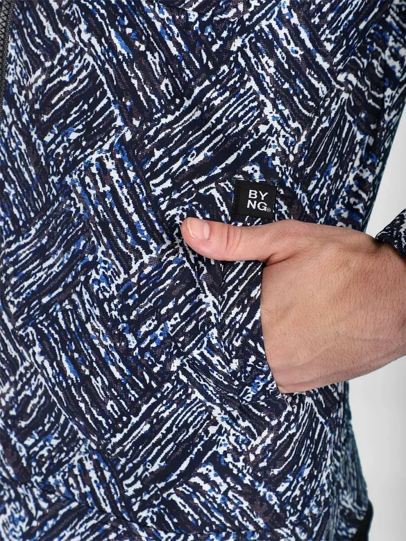 Blue Abstract Print Jacket