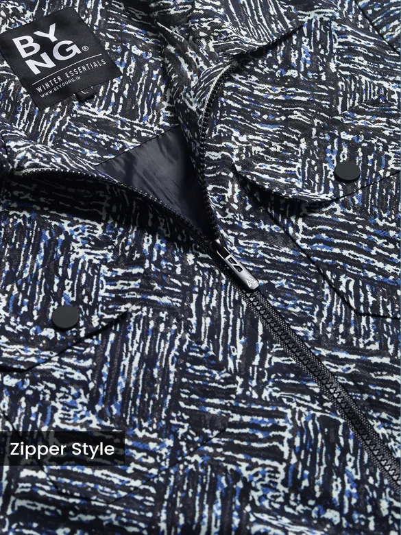 Blue Abstract Print Jacket