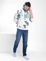 Blue Camo Printed Hoodie