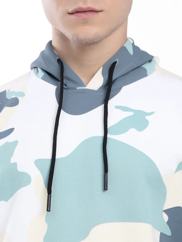 Blue Camo Printed Hoodie