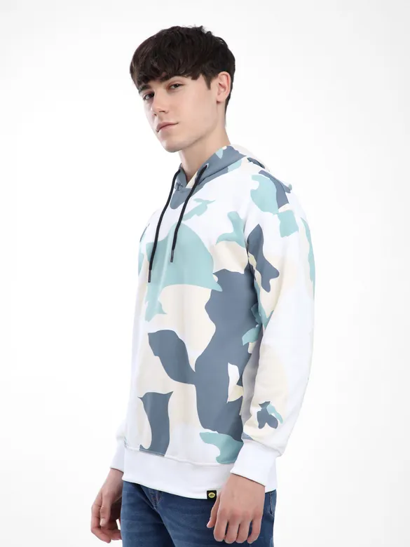 Blue Camo Printed Hoodie
