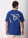 Blue Good Day Printed Oversized T-Shirt