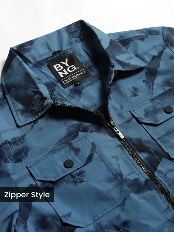 Blue Marble Print Jacket