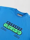 Blue Puff Printed Oversized T-shirt For Men