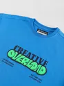 Blue Puff Printed Oversized T-shirt For Men