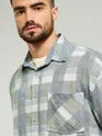 Blue Waffle Checked Shirt