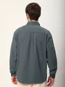Bluish Grey Double Yoke Overshirt