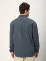 Bluish Grey Dual Patch Color Block Shirt