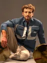 Bluish Grey Dual Patch Color Block Shirt