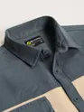 Bluish Grey Dual Patch Color Block Shirt