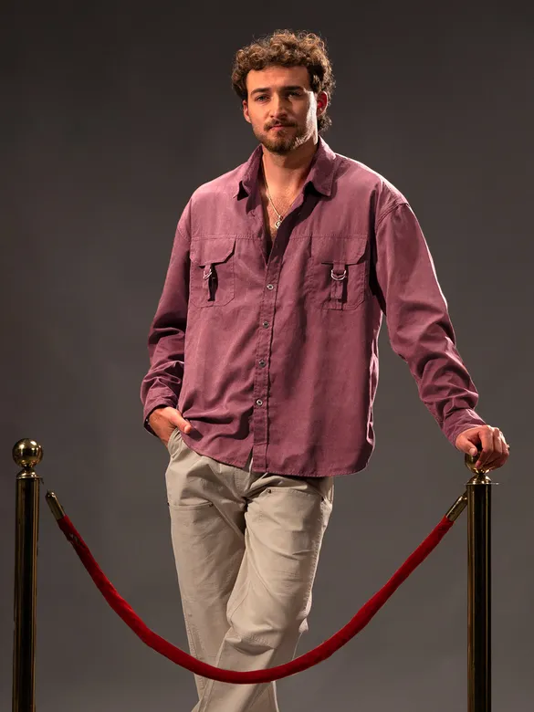 Brick Red D-Buckle Cargo Shirt